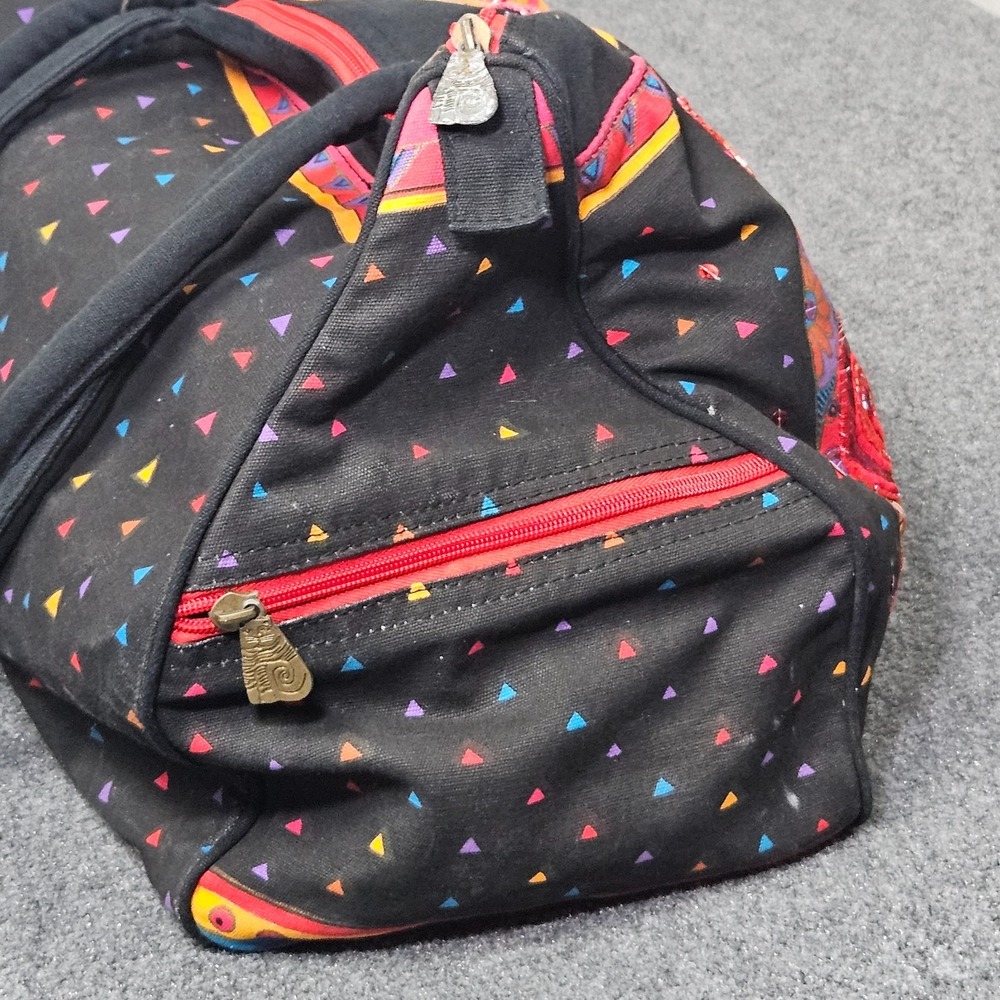 Vintage Laurel Burch Cats Weekender Bag Boho Tote Travel Duffle Mystical Artsy - Picture 8 of 14